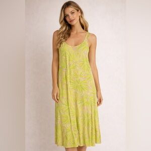 Sigrid‎ Olsen Tropical Linen Blend Maxi Dress Size M